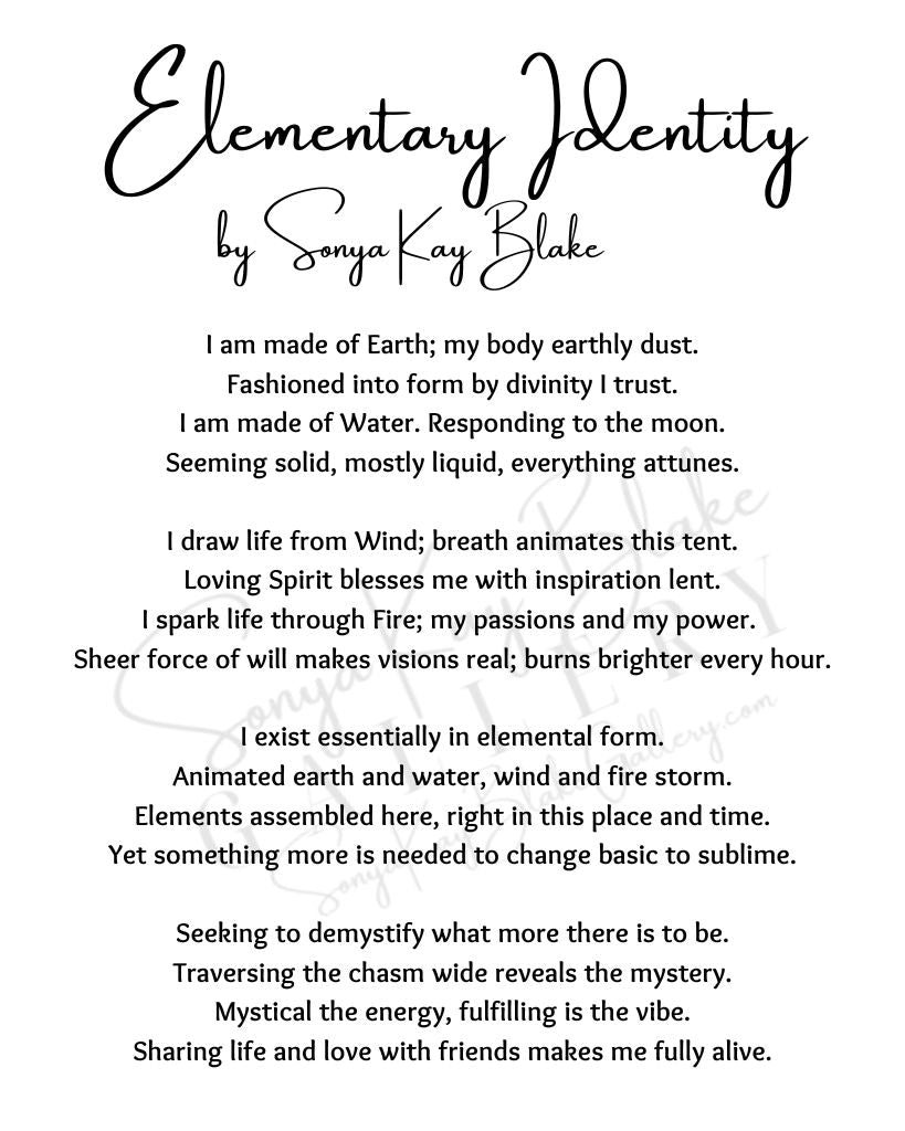 "Elementary Identity" Unframed Poetry Print