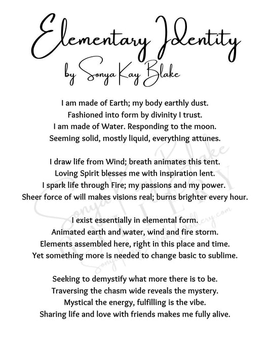 "Elementary Identity" Unframed Poetry Print